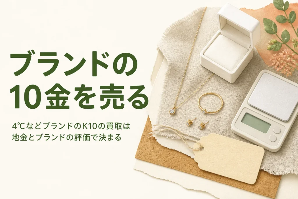 4℃などブランドのK10ジュエリーの買取を説明する記事のアイキャッチ