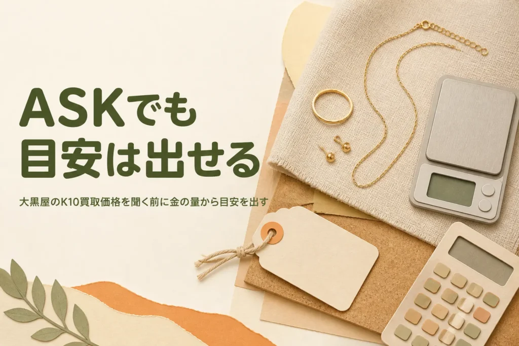 大黒屋のK10買取価格と価格表のASKの意味を紹介する記事のアイキャッチ