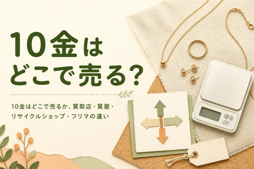 10金をどこで売るか、売り先ごとの違いを説明する記事のアイキャッチ