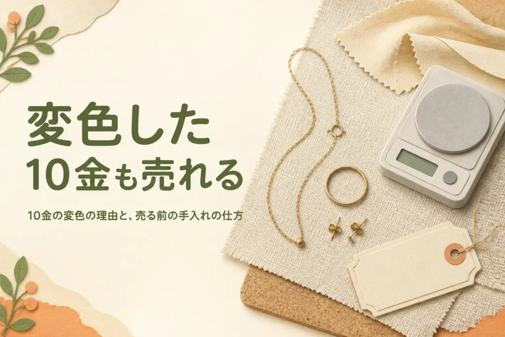 変色・黒ずんだ10金の理由と売る前の手入れを説明する記事のアイキャッチ