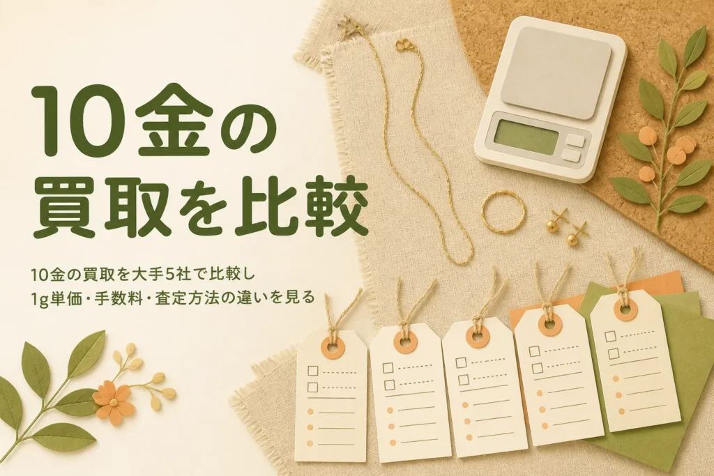 10金の買取を大手5社で比較する記事のアイキャッチ