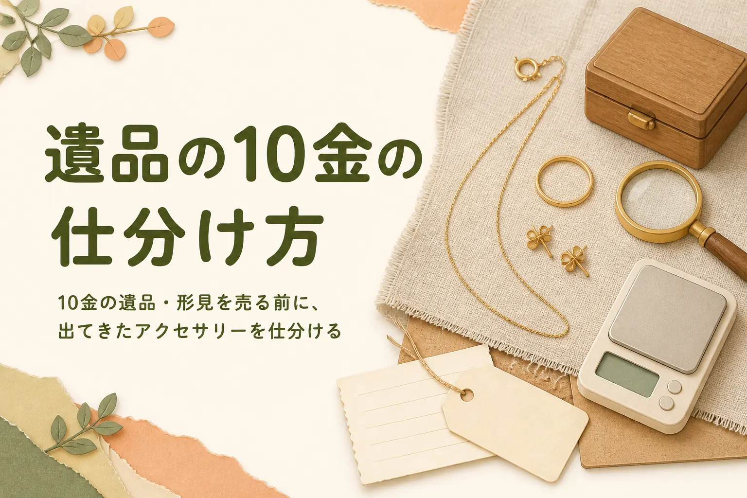 遺品・形見の10金の仕分け方を説明する記事のアイキャッチ