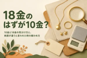 18金だと思ったら10金だった時の見分け方と査定の確かめ方を説明する記事のアイキャッチ