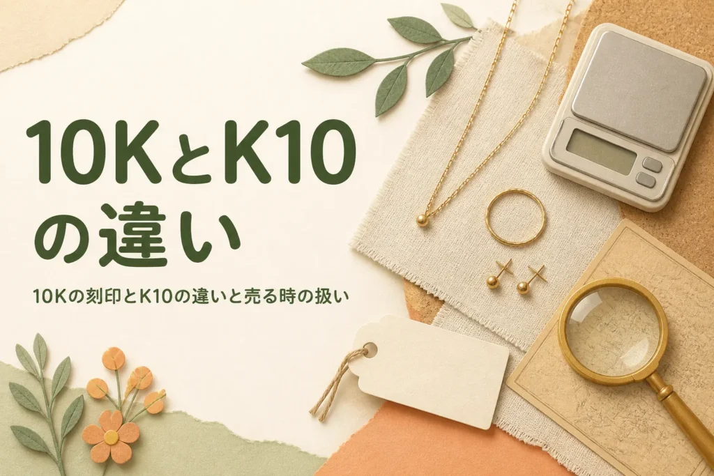 10Kの刻印とK10の違いを説明する記事のアイキャッチ