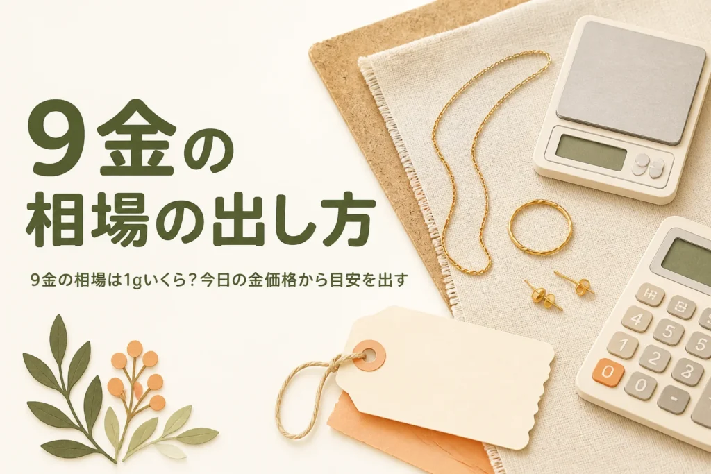 9金の1gあたりの相場の出し方を説明する記事のアイキャッチ