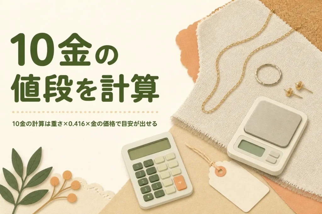 10金の買取価格の計算方法を表したアイキャッチ