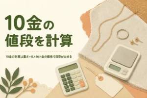 10金の買取価格の計算方法を表したアイキャッチ