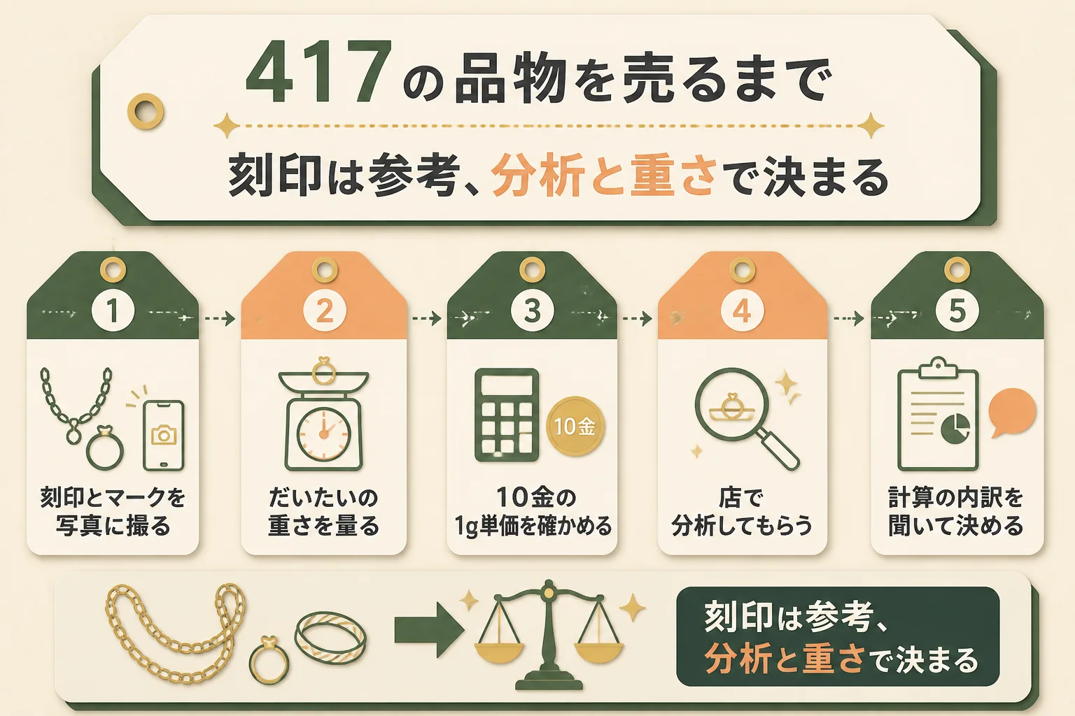 417の刻印の品物を売るまでの流れの図解