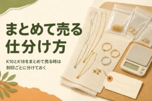 K10とK18をまとめて売る時の仕分け方を説明する記事のアイキャッチ
