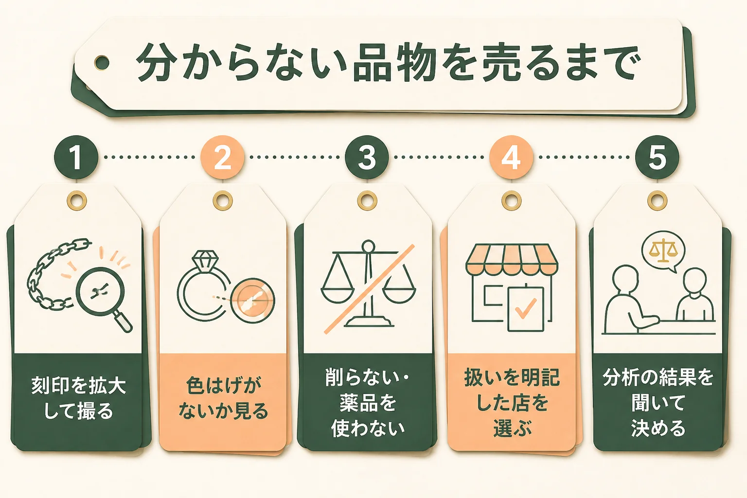 メッキか10金か分からない品物を売るまでの流れの図解