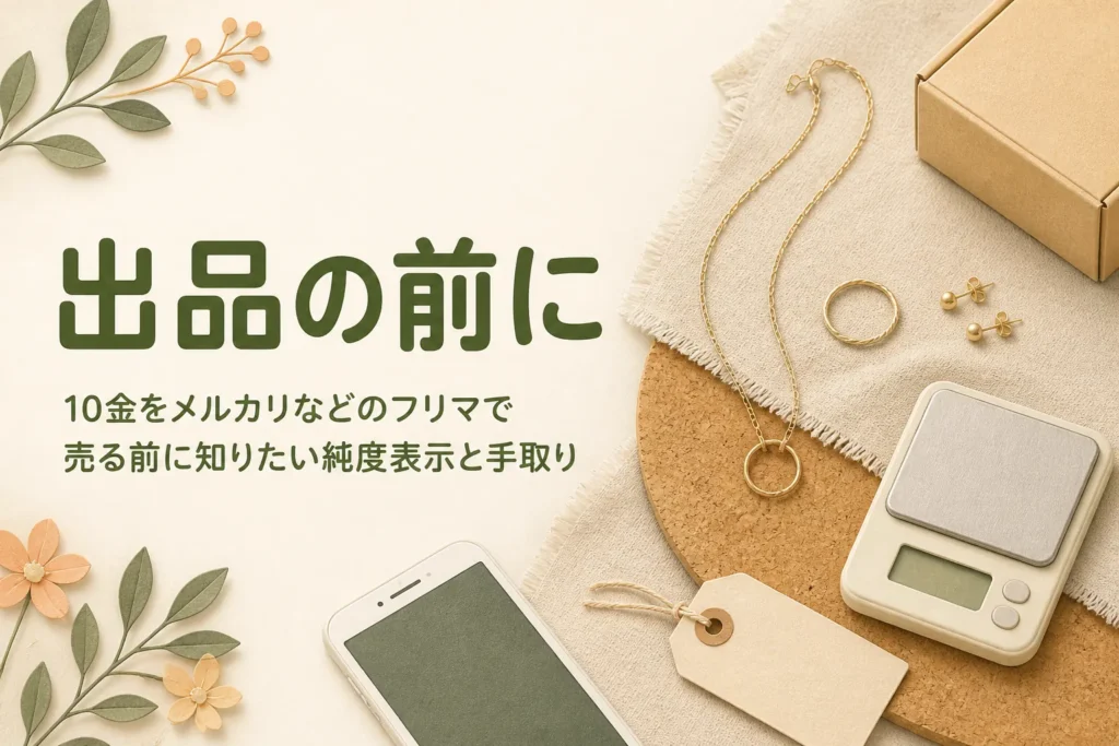 10金をメルカリなどのフリマで売る前に知りたいことを紹介する記事のアイキャッチ