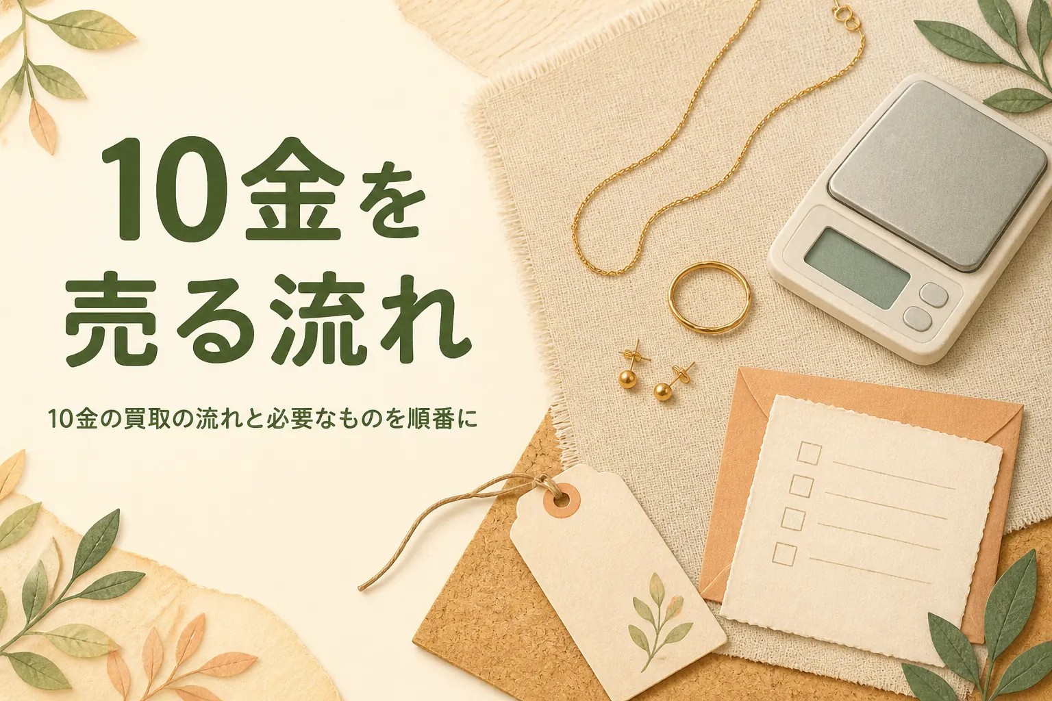 10金の買取の流れと必要なものを説明する記事のアイキャッチ