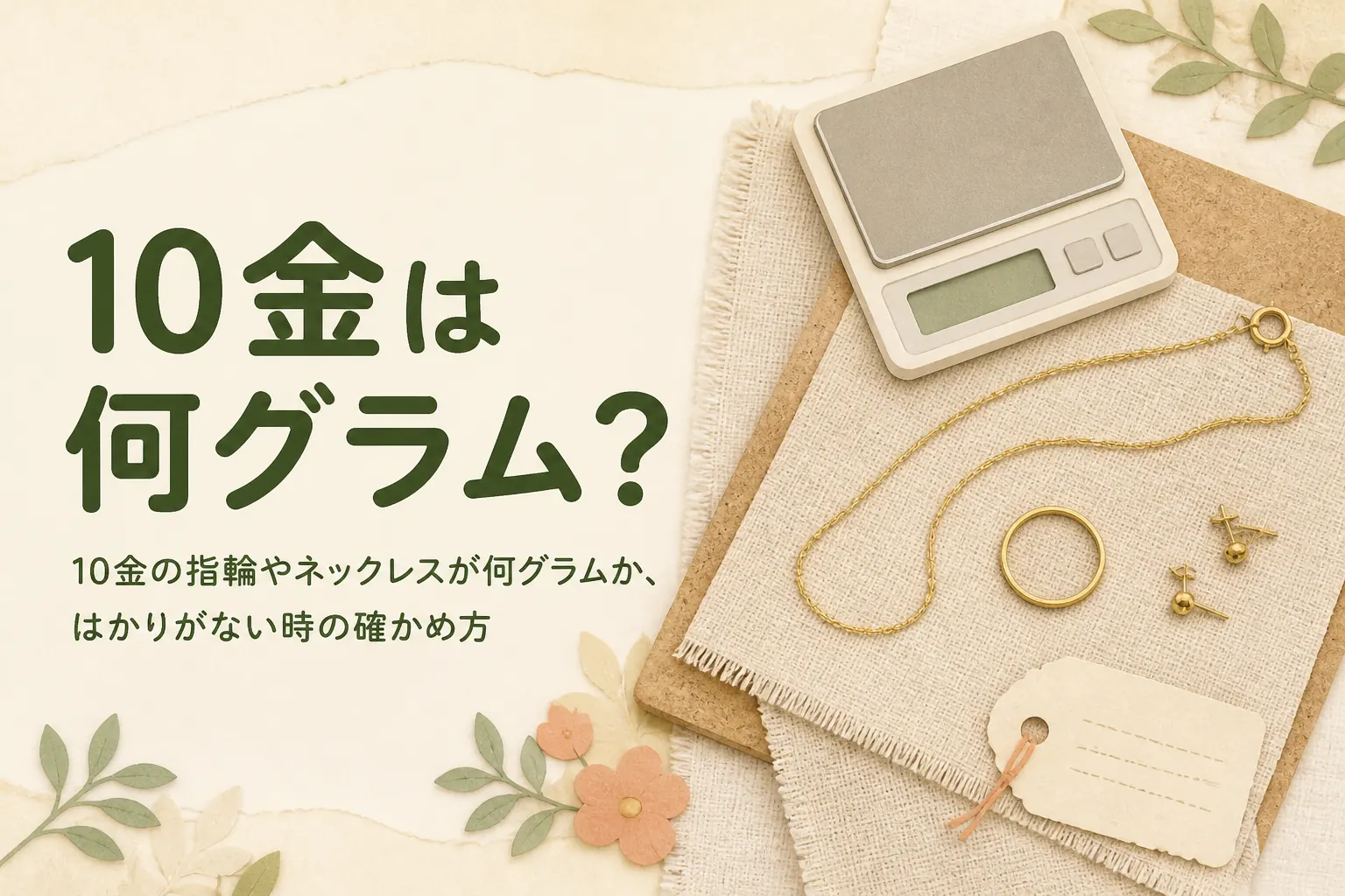 10金の指輪やネックレスが何グラムかの確かめ方を説明する記事のアイキャッチ