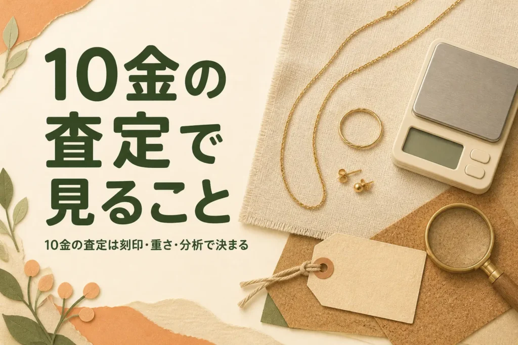 10金の査定で見られることと査定額の決まり方を説明する記事のアイキャッチ