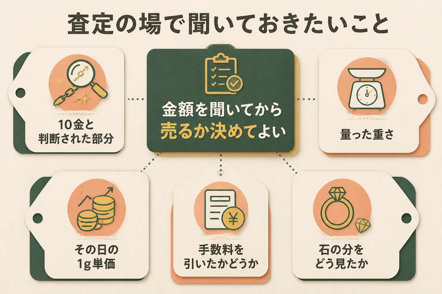 10金の査定の場で確かめたいことの図解