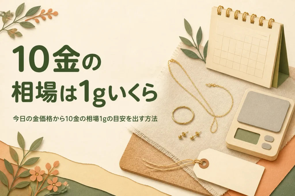 10金の今日の相場1gを調べるための金色のチェーンとはかり