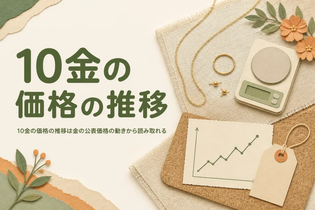 10金の価格の推移と金の公表価格の関係を表したアイキャッチ