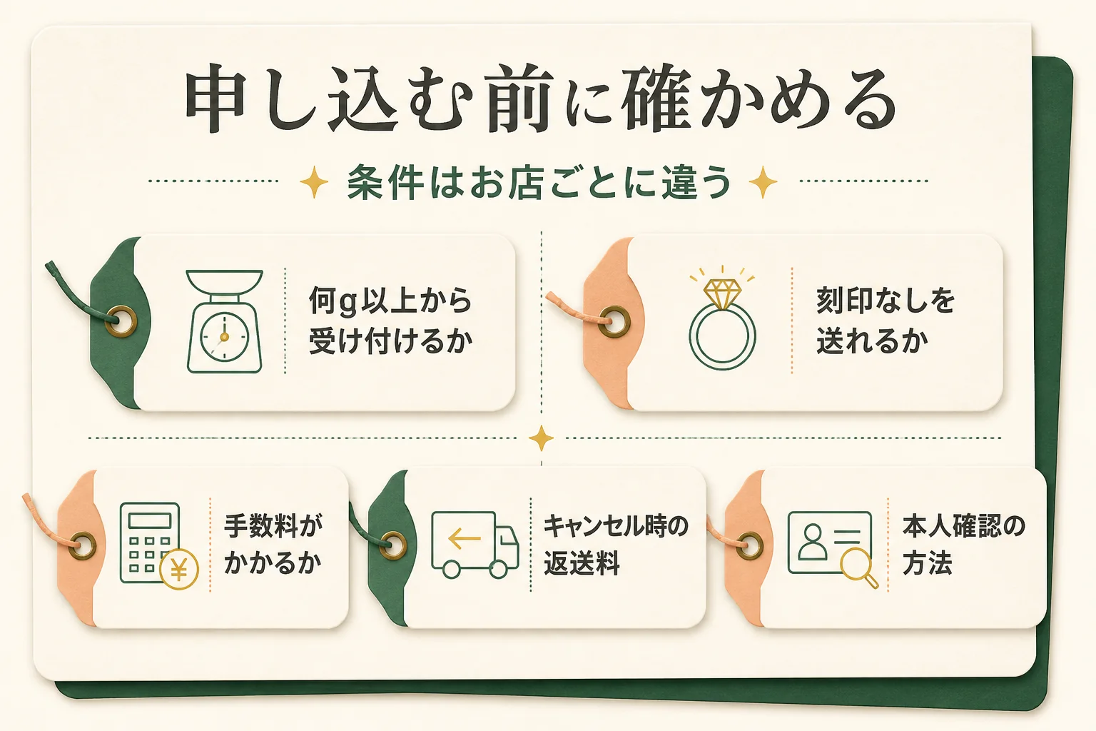 10金の宅配買取で申し込む前に確かめることの図解