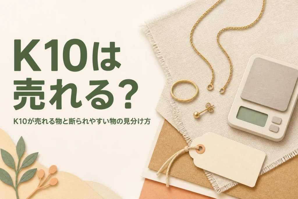 K10は売れるのか、買い取ってもらえる10金と断られやすい物を説明する記事のアイキャッチ